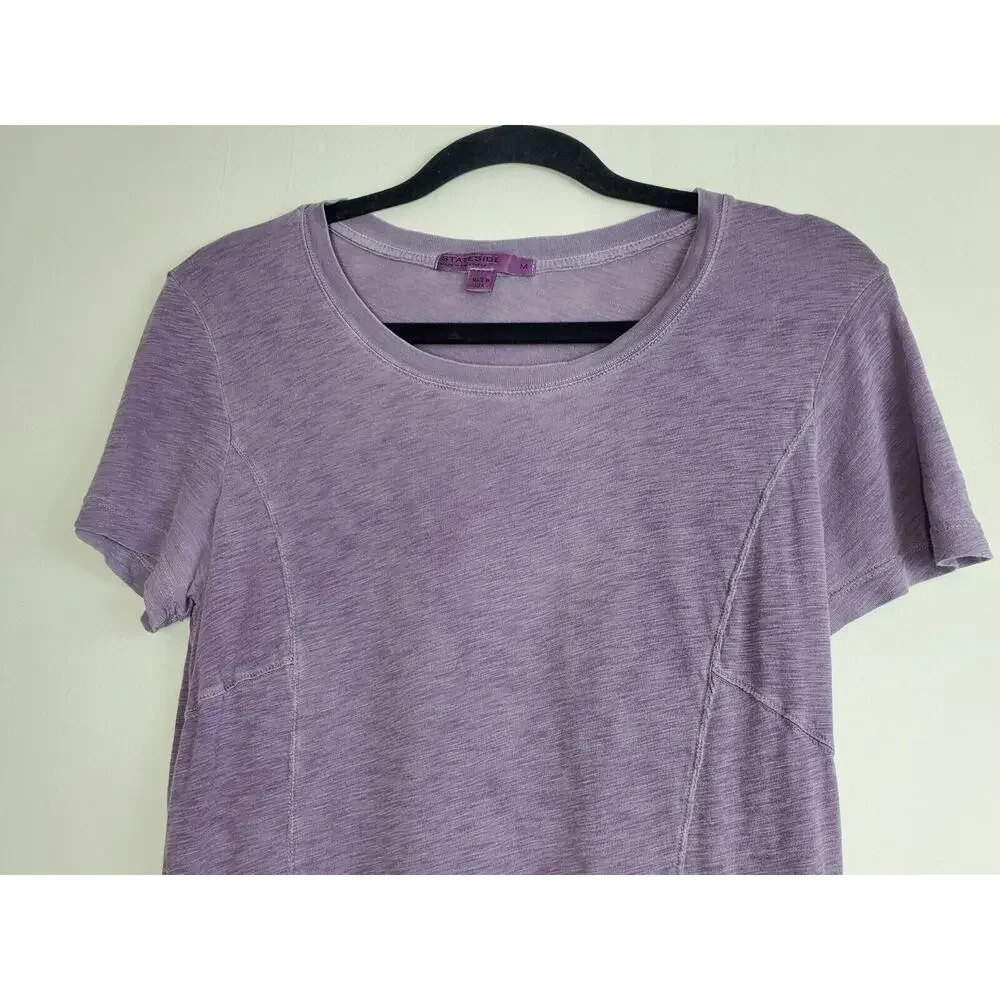 Stateside Anthropologie Womens Medium Supima Cotton Tee SOFTEST Top Peplum‎
